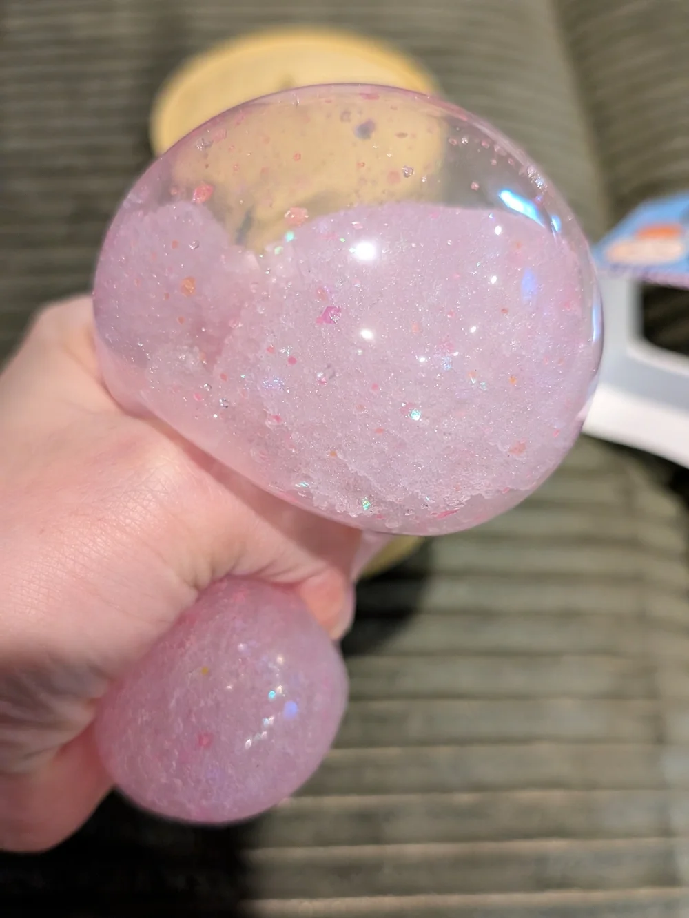 New Pink Glitter Squishy Dumpling Stress Toy